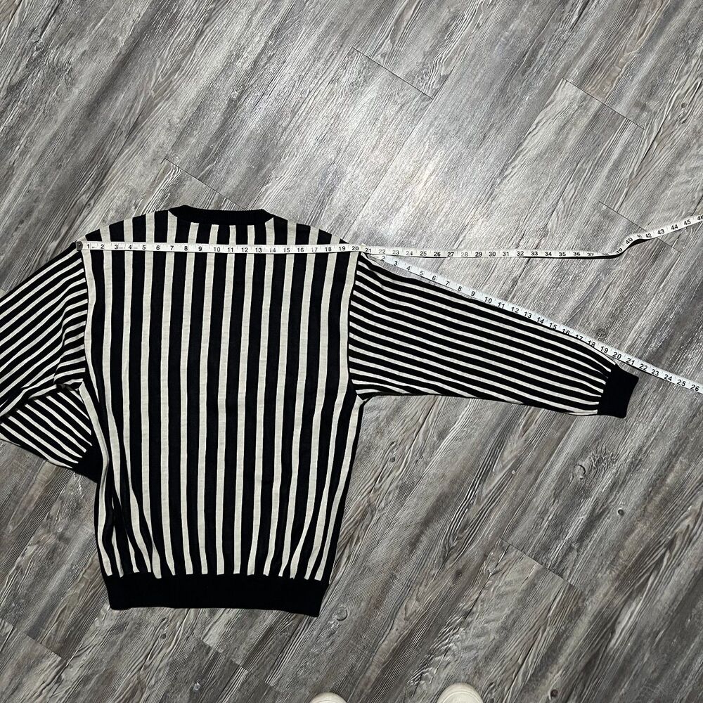 Valentino Boutique Italy Striped Knit Sweater 54 XL Wool Cotton - Picture 8 of 11